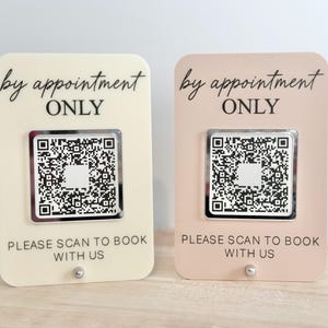 by appointment only mini acrylic QR sign