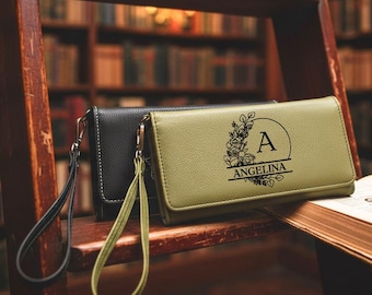 Personalized Vegan Leather Wallet- Mother Gift