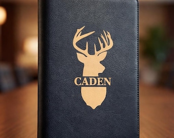 Personalized Vegan Leather Portfolio, Custom Engraved Work Folder ,Business Worker