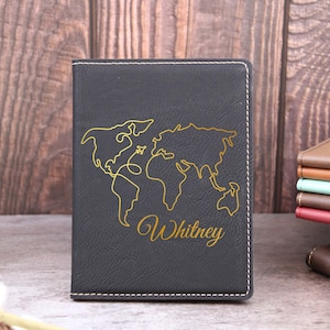 Custom VEGAN Leather Passport Cover, vacation Gift,World Travel Gift,Personalized Passport Holder,Wedding Gift Ideas,Honeymoon Gift, World