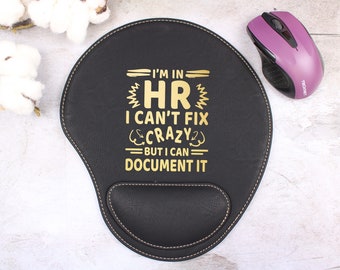 Vegan Leather Mousepad, New Job Gift, Job Acceptance, HR Gift, Human Recourse, Funny Office Gifts, Gift for Boss Coworkers, HR professional