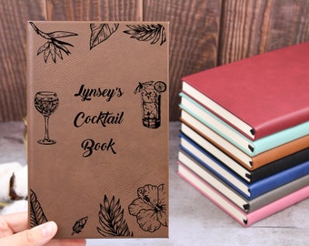 Cocktail Recipe Book, Recipe Book for Bar, Drink Recipe, Fun Bartender Gift, Custom Cocktail Notebook, Host Hostess Present, Birthday gift