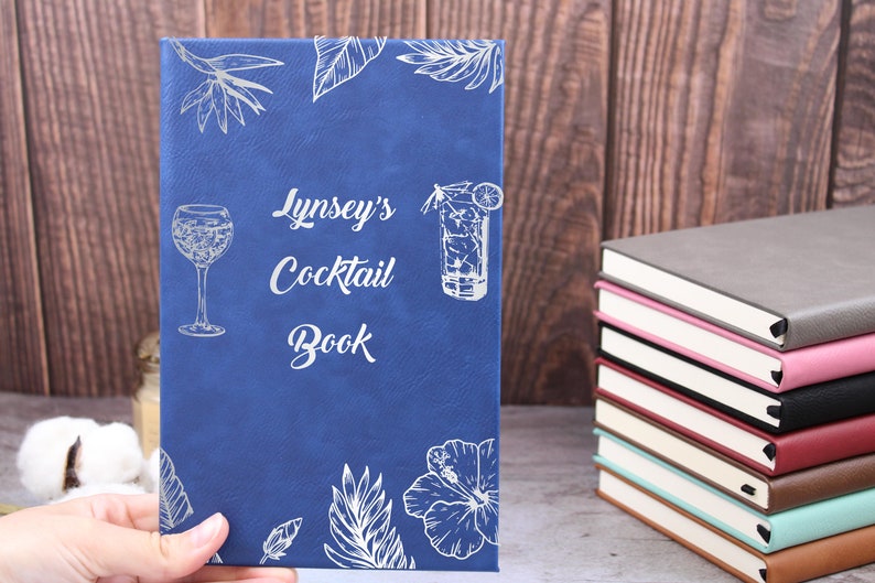 Cocktail Recipe Book, Recipe Book for Bar, Drink Recipe, Fun Bartender Gift, Custom Cocktail Notebook, Host Hostess Present, Birthday gift image 6