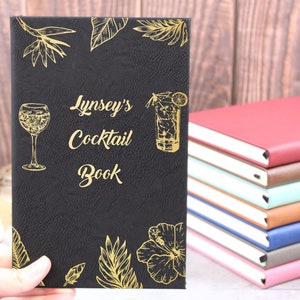 Cocktail Recipe Book, Recipe Book for Bar, Drink Recipe, Fun Bartender Gift, Custom Cocktail Notebook, Host Hostess Present, Birthday gift image 8