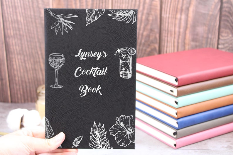 Cocktail Recipe Book, Recipe Book for Bar, Drink Recipe, Fun Bartender Gift, Custom Cocktail Notebook, Host Hostess Present, Birthday gift image 7