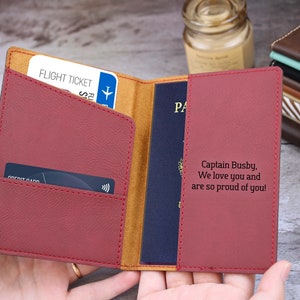 Custom Leather Passport Cover Personalized, Travel Gift, Anniversary Gift For Him, Under 25 Gift, Vegan Leather Passport Wallet, travel gift