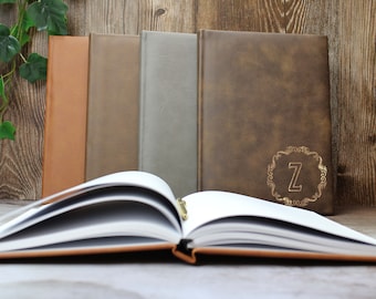 Customized Leather Journal, Personalized Sketchbook, Lined Journal, Artist Sketchbook