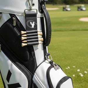 Personalized Engraved Leather Golf Bag Tag with Tee Holder Custom Gift for Golf Lovers bild 5