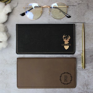 Customized Leather Checkbook, Checkbook Wallet and Holder, Checkbook Case, Business Checkbook, Vegan Leather Checkbook Cover, boss dad gift