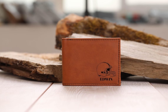 Custom Vegan Leather Wallet for Football Fans, Football Team Gift, NFL Gifts