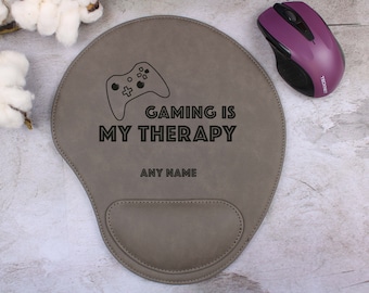 Personalized Vegan Leather Mousepad, Laser Engraved Gaming Gift