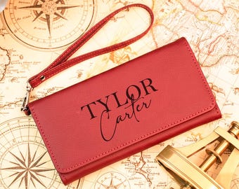 Personalized Vegan Leather Wallet , Gift for Mom Grandma
