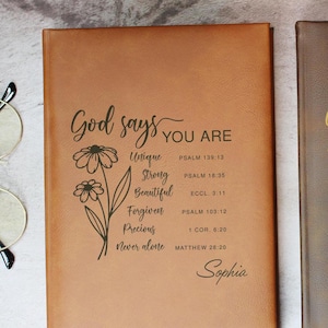 God Says You Are Bible Verse Journal, Prayer Journal For Women, Flower Christian Gift, Religious Gift, Affirmations Gift, mothers day gift