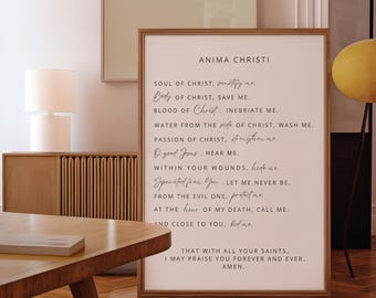 Anima Christi Prayer Catholic Prayer Printable Anima Christi Digital Art Catholic Prayer Download Catholic Prayer Printable Home Decor