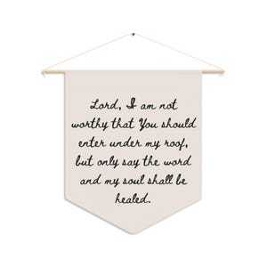 Catholic Mass Quote Pennant Wall Art for Dorm or Catholic School Faith Banner for College Student Gift Catholic Home Sign Godchild Gift Idea image 4