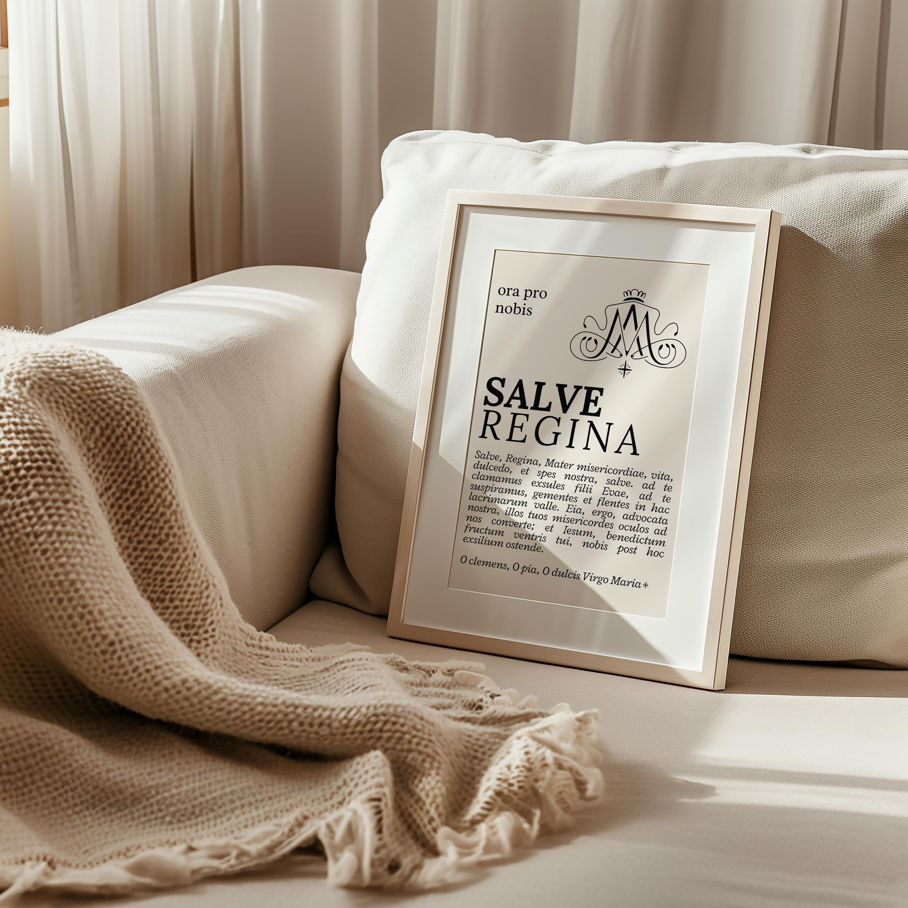 Marian Auspice Catholic Printable Salve Regina Prayer Art Marian ...