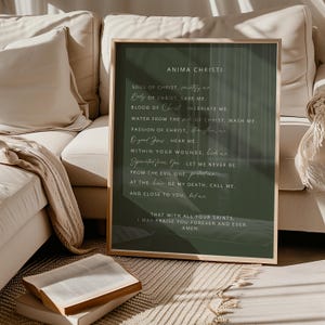 Anima Christi Katholische Wandkunst Seele Christi Gebetsdruck Minimalistisches Grün Katholisches Dekor OCIA Geschenk Gebetsraum Poster Katholisches Wohndekor