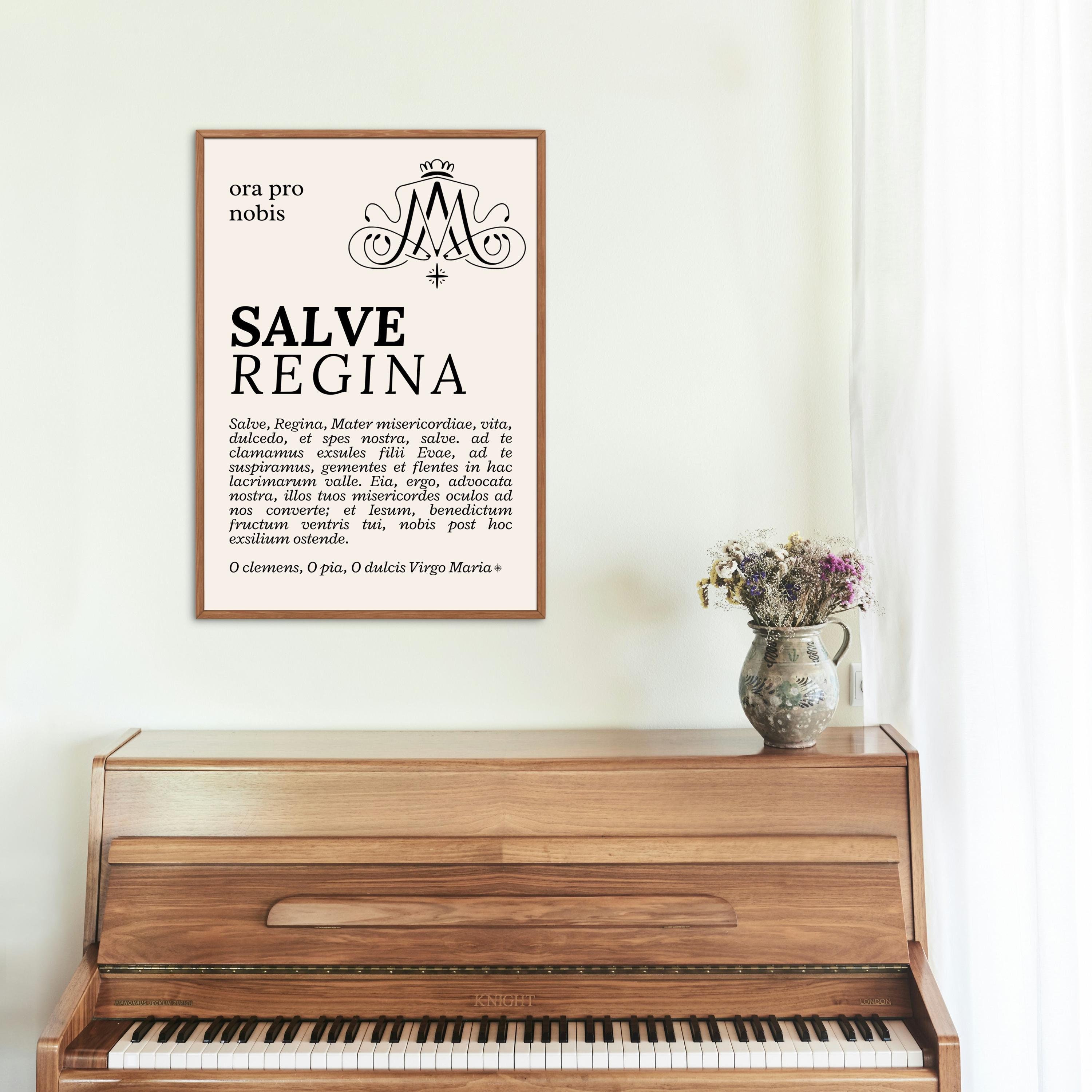Salve Regina Catholic Wall Art Hail Holy Queen Prayer Print Marian ...