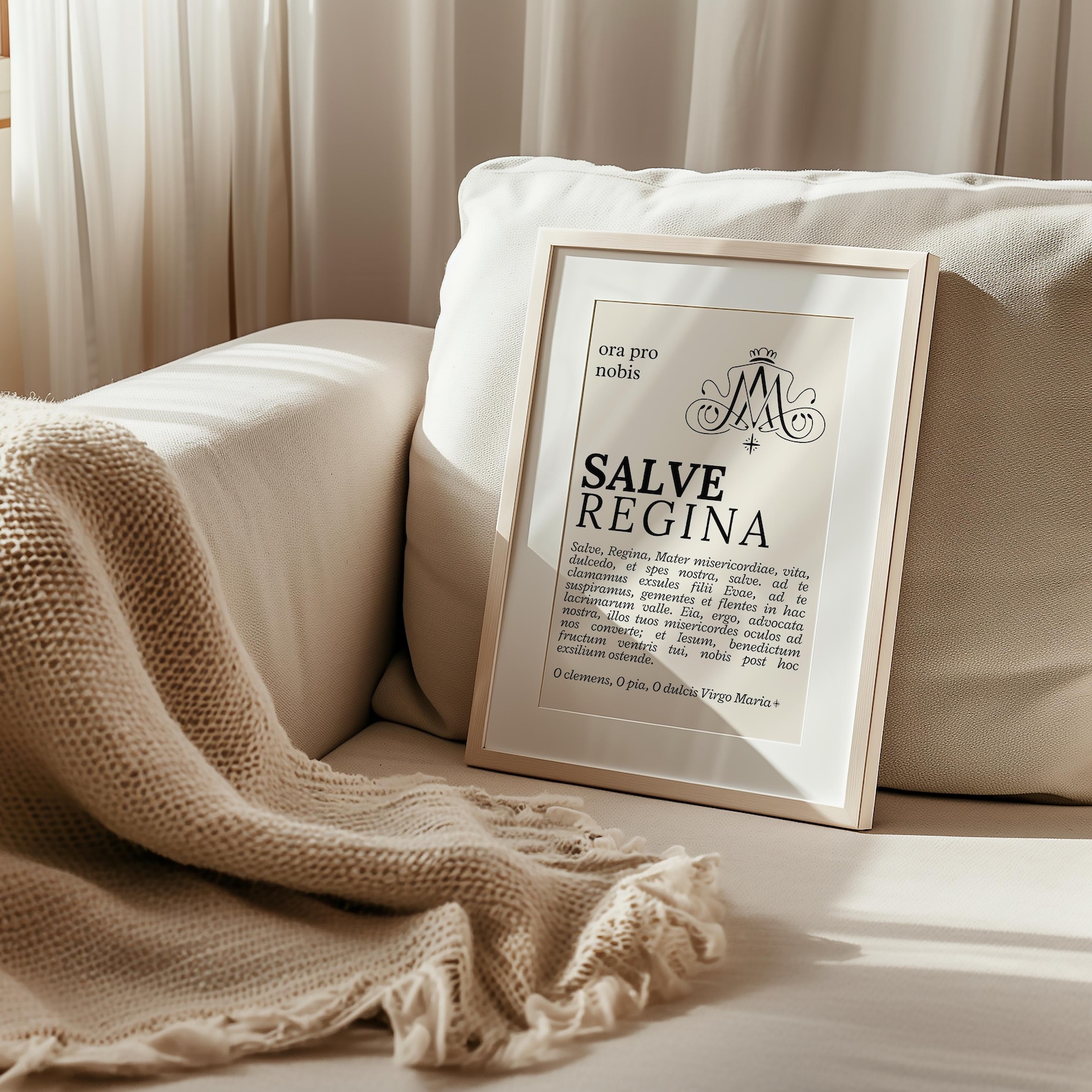 Salve Regina Catholic Wall Art Hail Holy Queen Prayer Print Marian ...