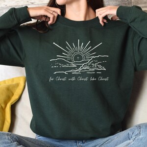 Subtle Religious Clothing Minimalist Christian Sweatshirt Faith Message Apparel Christ Centered Design Spiritual Quote Inspiration Unisex Crewneck Comfortable Fabric Casual Style Modern Look Faith Expression Statement Piece Gift Idea
