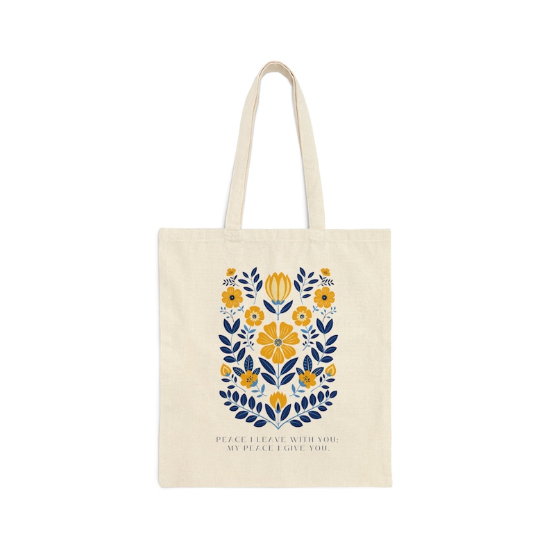 Christian Tote Bag with Bible Verse Scandinavian Style Faith Bag Scripture Tote for Women Bible Study Bag Church Bag Christian Gift for Her image 4