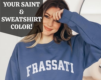 Felpa personalizzata con scritta "Santo Cattolico", girocollo cattolico invecchiata, idea regalo per il Santo della Cresima, abbigliamento cattolico personalizzato, regalo