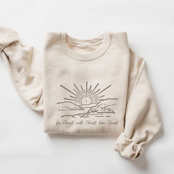 Minimalist Christian Sweatshirt Faith Based Apparel Subtle Design Religious Clothing Christ Centered Spiritual Message Biblical Quote