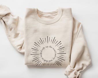 Catholic Mass Sweatshirt Minimalist Design Faith Apparel Eucharist Inspired Prayer Quote Clothing Spiritual Text Christian Crewneck Holy