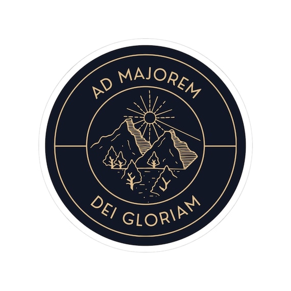 AMDG Ad Majorem Dei Gloriam - Big Jesuit Cross Gift Decorations - 4x3 Vinyl Stickers, Laptop Decal, Water Bottle Sticker (Set Of 3