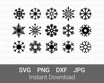 Snowflake SVG, Winter Flake, Christmas svg, Silhouette cut file, Snowflake Bundle, png, jpeg, dxf, Instant Download