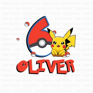 Pikachu, Custom Pikachu Birthday Design, personalisiert, SVG, PNG, JPG, digitaler Download, Instant