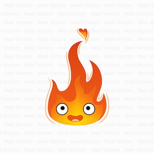 Calcifer SVG, JPG, PNG, Instant Download, Howl, Anime