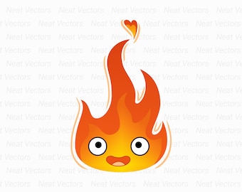 Calcifer SVG, JPG, PNG, Sofort Download, Howl, Anime