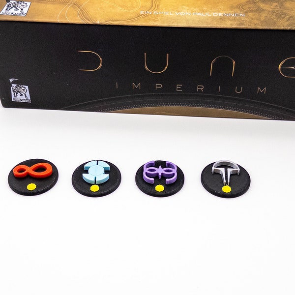 Dune Imperium Spielaufwertung – Allianz Token – 4er Fraktion-Marker Upgrade Set