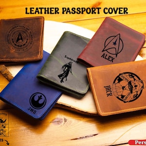 Star Trek Passport Holder, Personalized Leather Passport Holder, Leather Passport Cover Passport Holder For Women, Star Wars Passport Cover