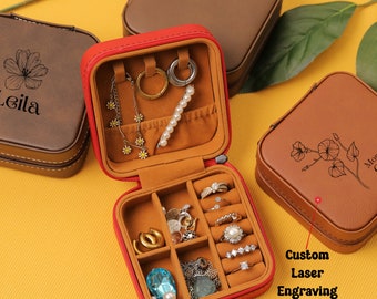 Personalized Leather Jewelry Box: Custom Travel Organizer