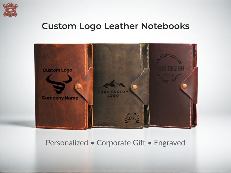 Custom Logo Notebooks Leather – Personalized Leather Journal Cover ...