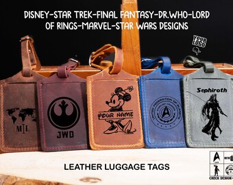 Leather Luggage Tags Personalized, Custom Leather Luggage Tag