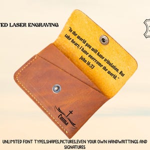 Tarjetero minimalista personalizado, monedero y tarjetero de cuero, billetera fina de cuero, monedero de cuero, tarjetero con bolsillo frontal.