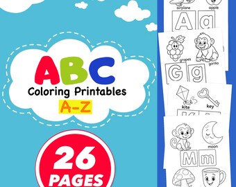 ABC-Malbuch A-Z: Druckbare Alphabet-Lernseiten für Kinder