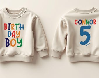 Custom Name Birthday Boy Sweatshirt: Personalized Toddler Gift