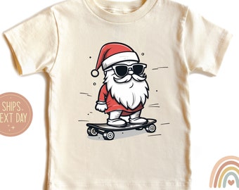 Santa Sunglasses Toddler Shirt, Cool Christmas Gift