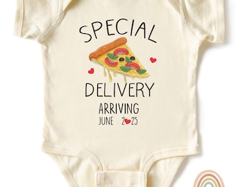 Pizza Baby Bodysuit, Special Delivery Announcement, Funny Newborn Gift