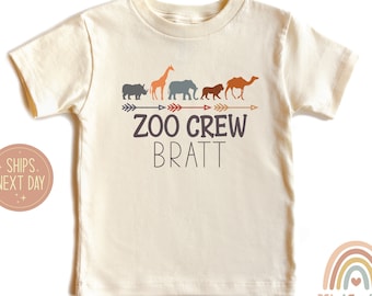 Zoo Crew Custom Name Shirt, Personalized Animal Kids Shirt