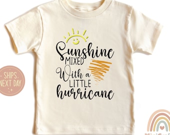 Sunshine Mixed With A Little Hurricane Shirt & Onesie®, Funny Toddler Shirt, Baby Shower Gift, Wild Child Shirt, Shirt for Kids, Summer Tee