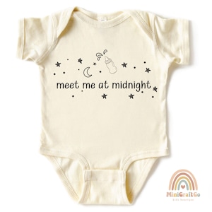 Retro New Baby Onesie®, Baby Shower Gift, Meet Me at Midnight Onesie®, Baby Announcement Clothes, Funny Newborn Baby Bodysuit, New Baby Gift
