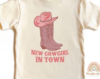 New Cowgirl in Town T-Shirt: Western Boots Baby Shower Gift