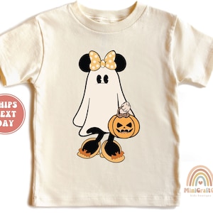 Minnie Ghost Halloween Shirt, Minnie Boo Spooky T-Shirt, Minnie Mickey Halloween Tee, Autumn Spooky Onesie®, Disney Halloween Toddler Shirt