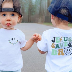 Jesus Saves Bro Kids Shirt, Baptism Gift For Boys, Christian Shirts, Biblical Toddler Tee, Bible Verse Tee, Religious Jesus Baby Outfit