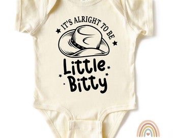 Little Bitty Western Cowboy Hat Onesie, Retro Toddler Shirt, Baby Shower Gift